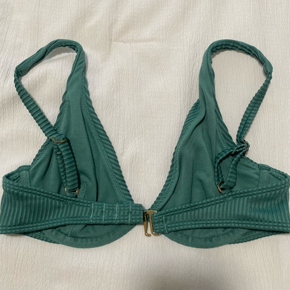 Women’s Hollister Two Piece Ribbed Bikini Set Teal Blue - Size XSmall - Picture 2 of 4